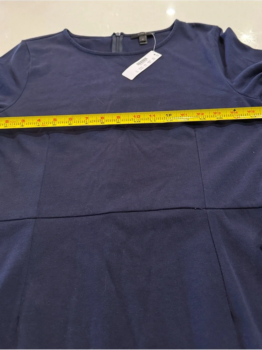 NWT J. Crew Classic Cotton Navy Long Sleeve Women's Dress Size 12
